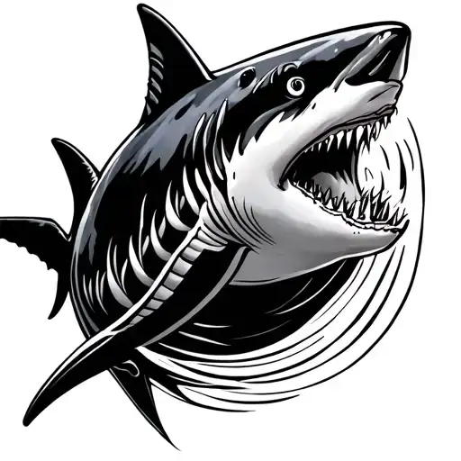 Small Tribal Shark Swimming