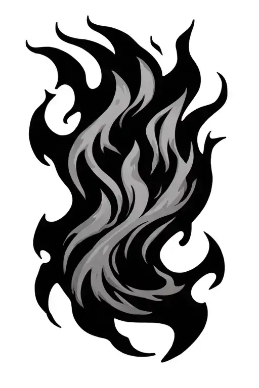 Big Flames Rising Black Outline