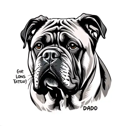 Mastiff With Dad Written On It