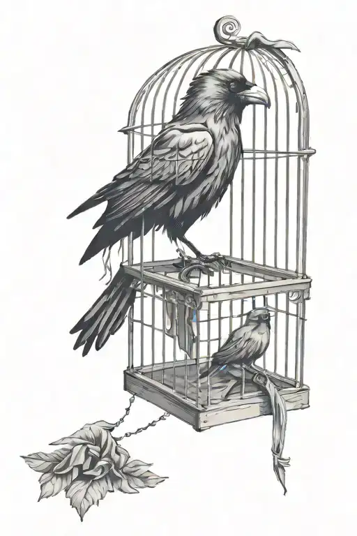 Crow And Broken Cage