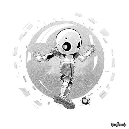 A Mashup Of Your Favorite Anime Characters Playing Soccer In A New-school Style