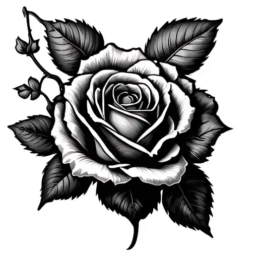 Rose Vine Filler Sleeve Tattoo Design