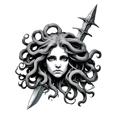 Medusa With Dagger Intertwined