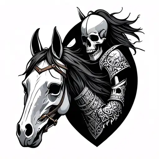 Skeleton Knight On Horse Skull
