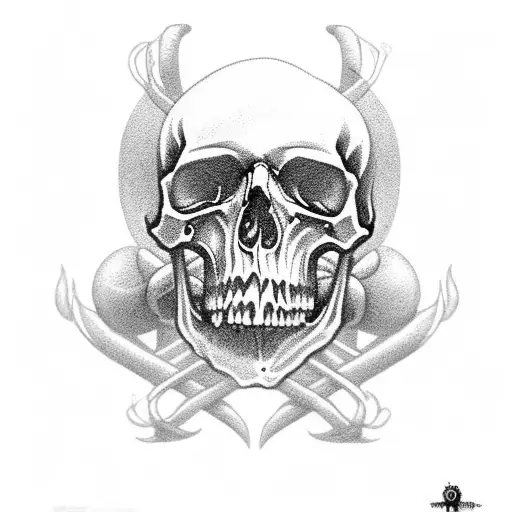 Black And White Skulls Smoke