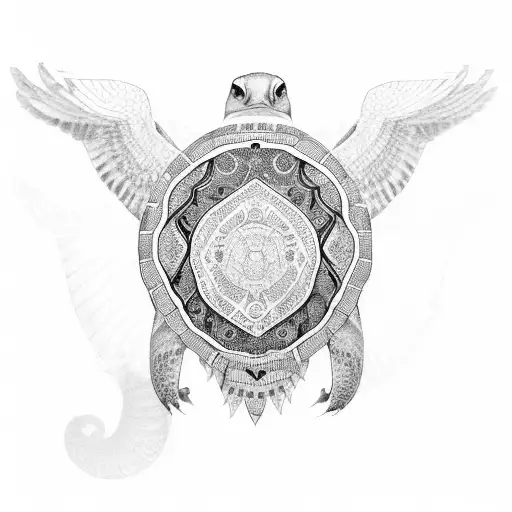 Turtle With Owl And Elephant