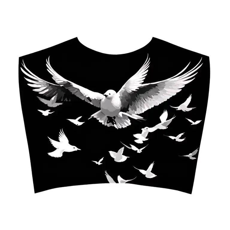 Sky On The Chest With Birds As Symbols Of The People That I Have Lost