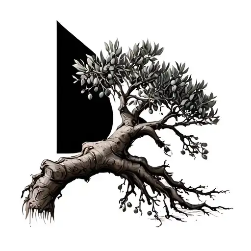 Olive Tree With Tree Root