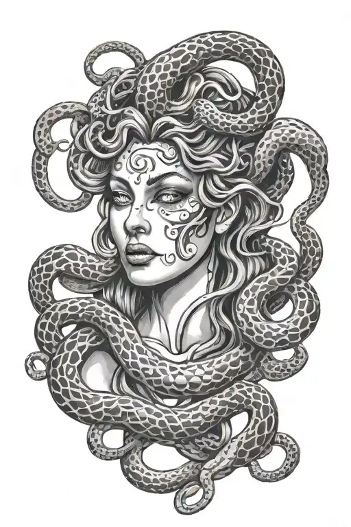 Medusa With Grills And Snakes Wrapping