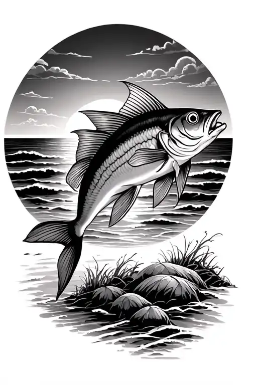 Fish Standing On The Beach Looking At The Water