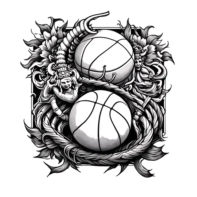 Buddhist Vajra And Basket Ball Morphing