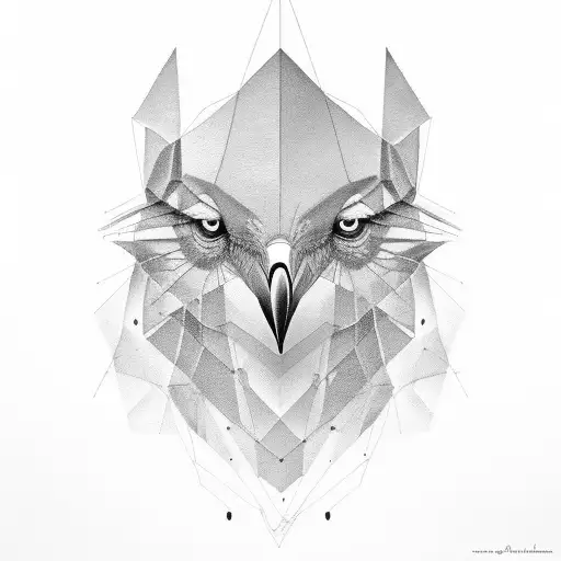 Crow Half Realistic The Other Half Geometrical