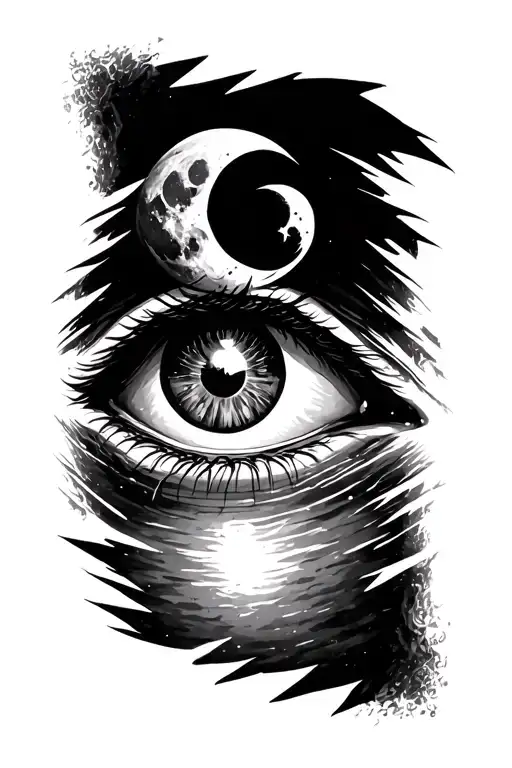 Eye With Moon And Points