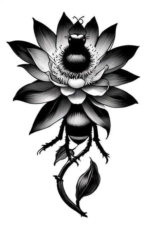 Robin Lotus Flower Bee