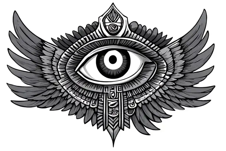 Egyptian Goddess Isis Wings With Eye