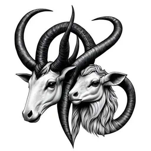 Capricorn And Taurus Zodiac Sign Interlocked Inbetween By 143