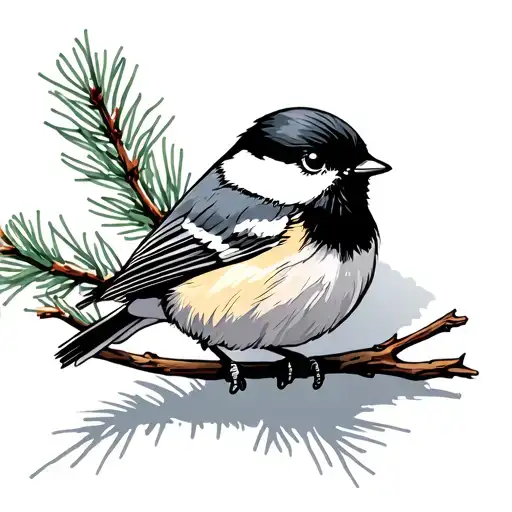 Black-capped Chickadee In Winter