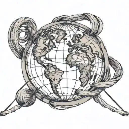 A String Connected To The Earth Globe