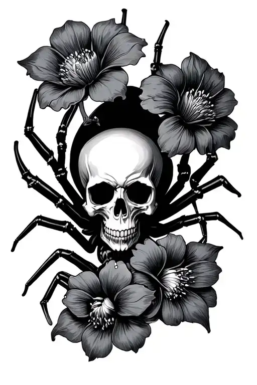 Skull Flowers Spider