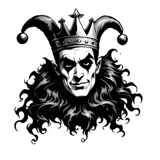 Jester With A Crown On His Head Minimalism