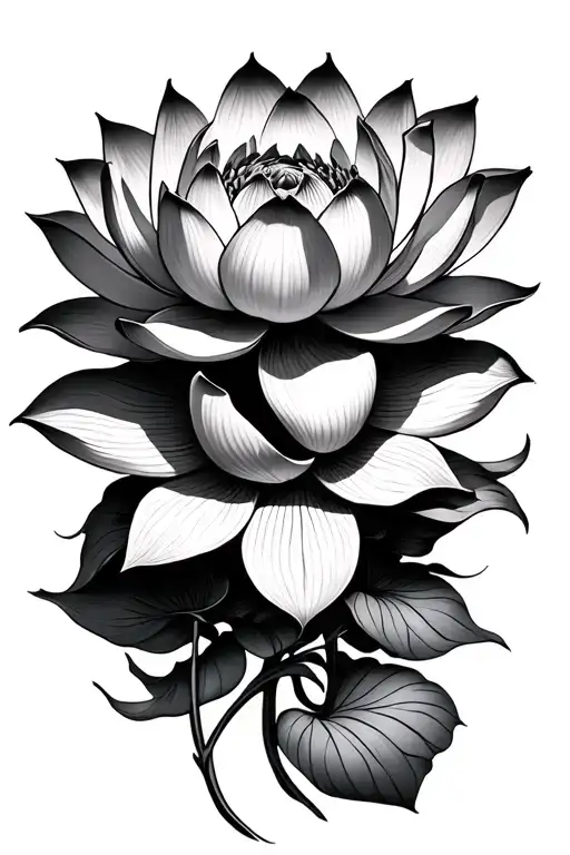 Lotus Flower In Semi 2D Top Of Wrist