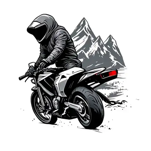 Mountains Motorbike Riding Hood
