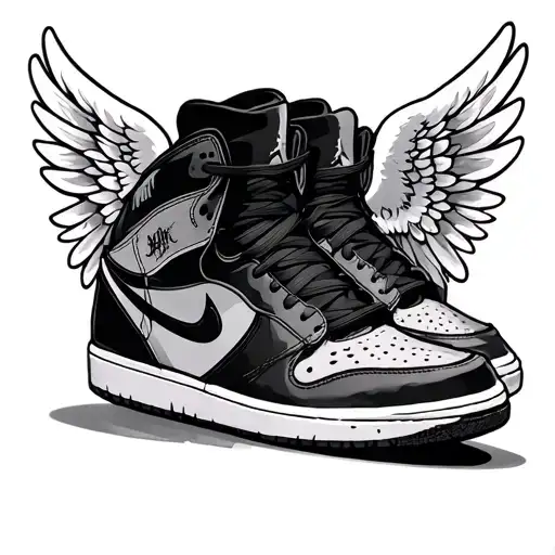 Jordan Shoe With An Angel Wings