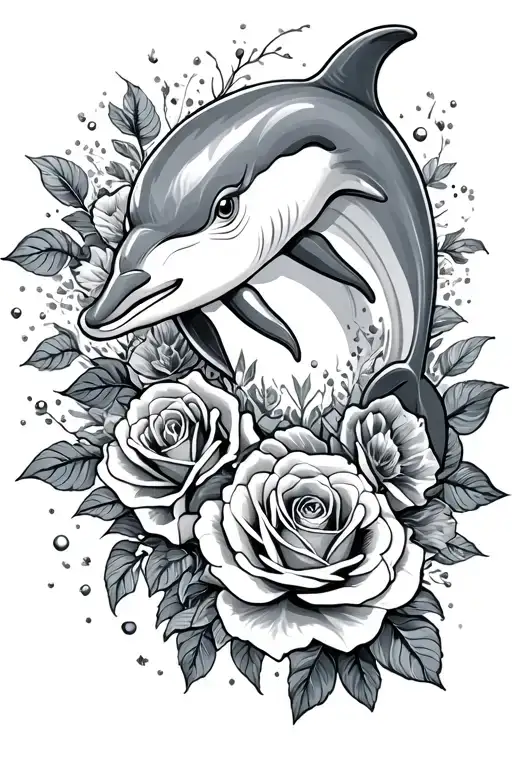 Dolphin Roses Surrounding