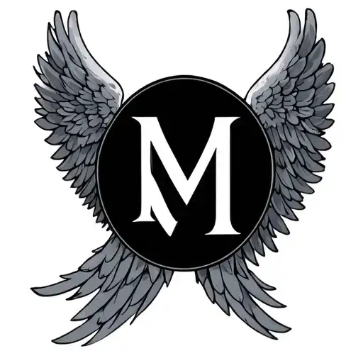 Angel Wings With Initial M