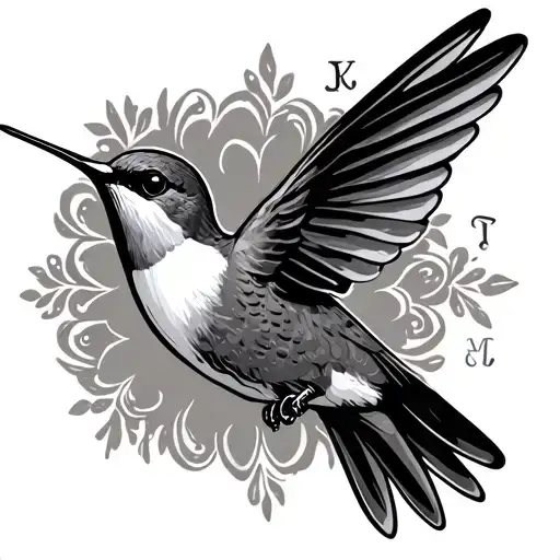 Humming Bird With My Grandmas Initials