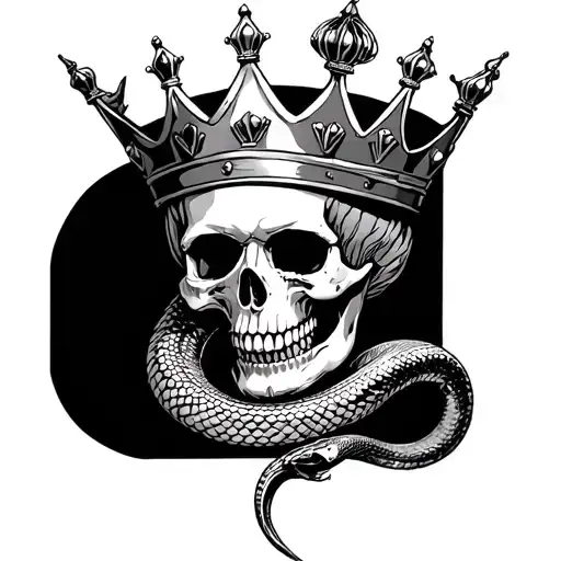 Skull And Snake And King Crown