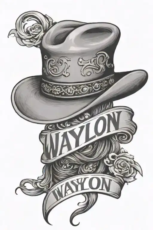 Waylon Name With Cowboy Hat