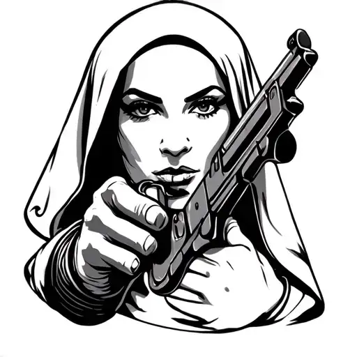 Chicano Nun With A Gun