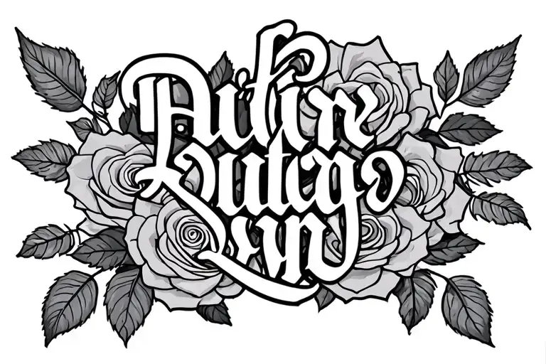 Lettering And Roses Growing