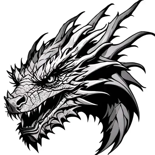 Gothic Dragon Head Facing Forward
