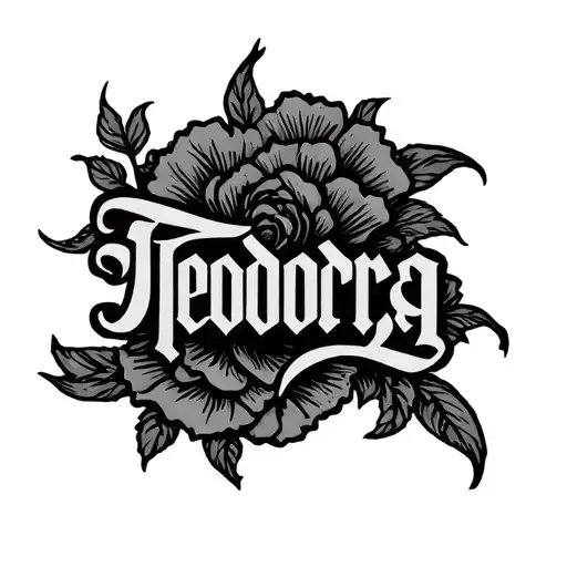 Lettering Of Word Teodora