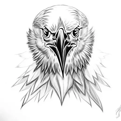 A Raven With Face In Wings