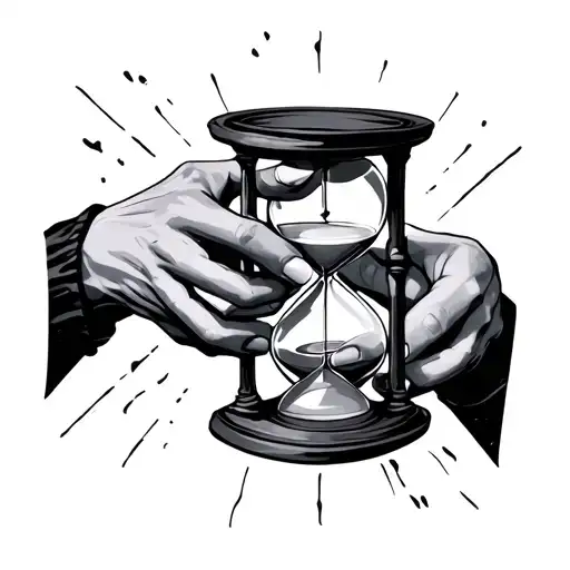 Hands Holding An Hourglass