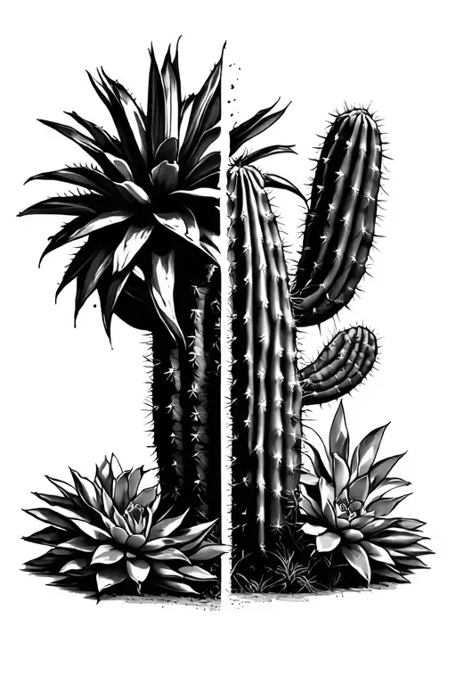 Half Cactus Half Palm Tee