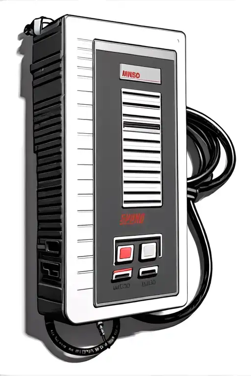 Nes Controller In 3D With The Cable That Goes In And Out A Little Further