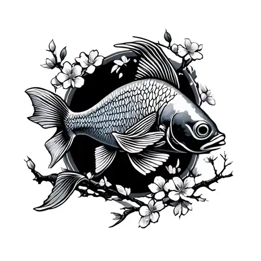 Kio Fish With A Blossom Tree