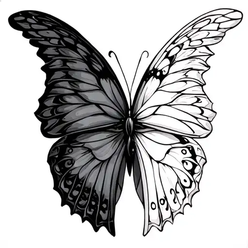 Half Angel Half Butterfly Wings