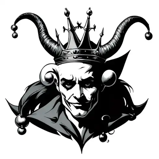 Jester With A Crown On His Head In The Form Of Horns