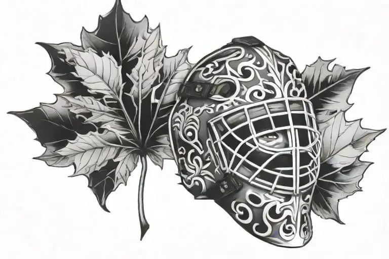 Hockey Goalie Mask Canadian Leaf