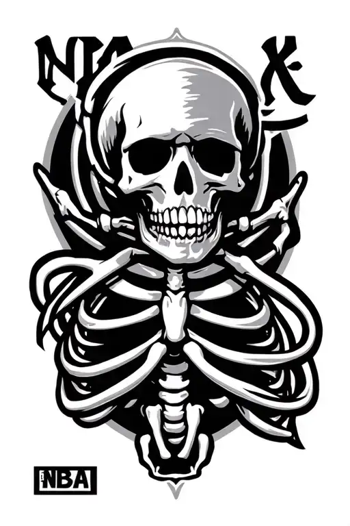 Nba Logo As A Skeleton