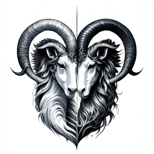 Capricorn And Aquarius Zodiac Merging Together Symbolizing