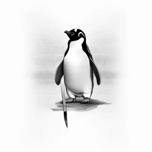 Penguin Holding A Dagger