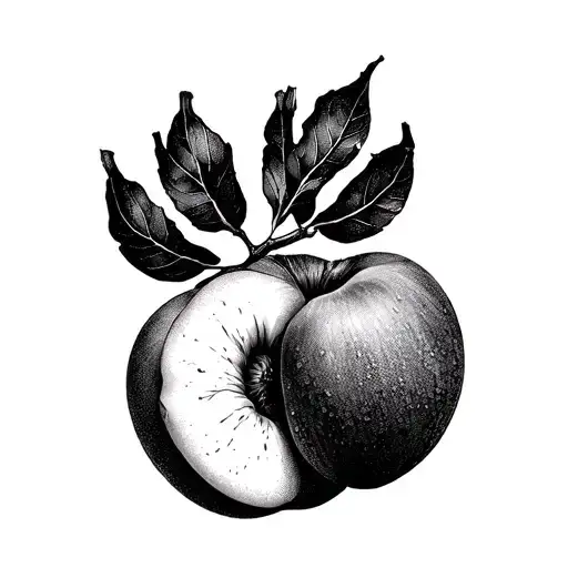 Peach Fruit And Dog Paw Print