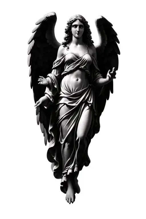 Realism Angel With Arms Wide Open