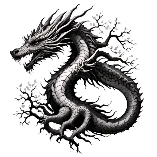 Dragon Tree Of Life Intertwined